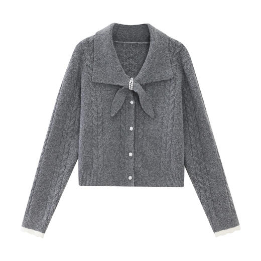 鹿向南「奔赴冬约」秋冬miu系减龄北极绒毛衣百搭灰色显瘦上衣女 商品图1