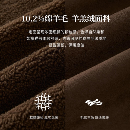 【12/24新品5.3折】熙世界独特漂亮的羊羔毛绒外套女冬季慵懒风连帽皮毛一体保暖上衣 商品图3