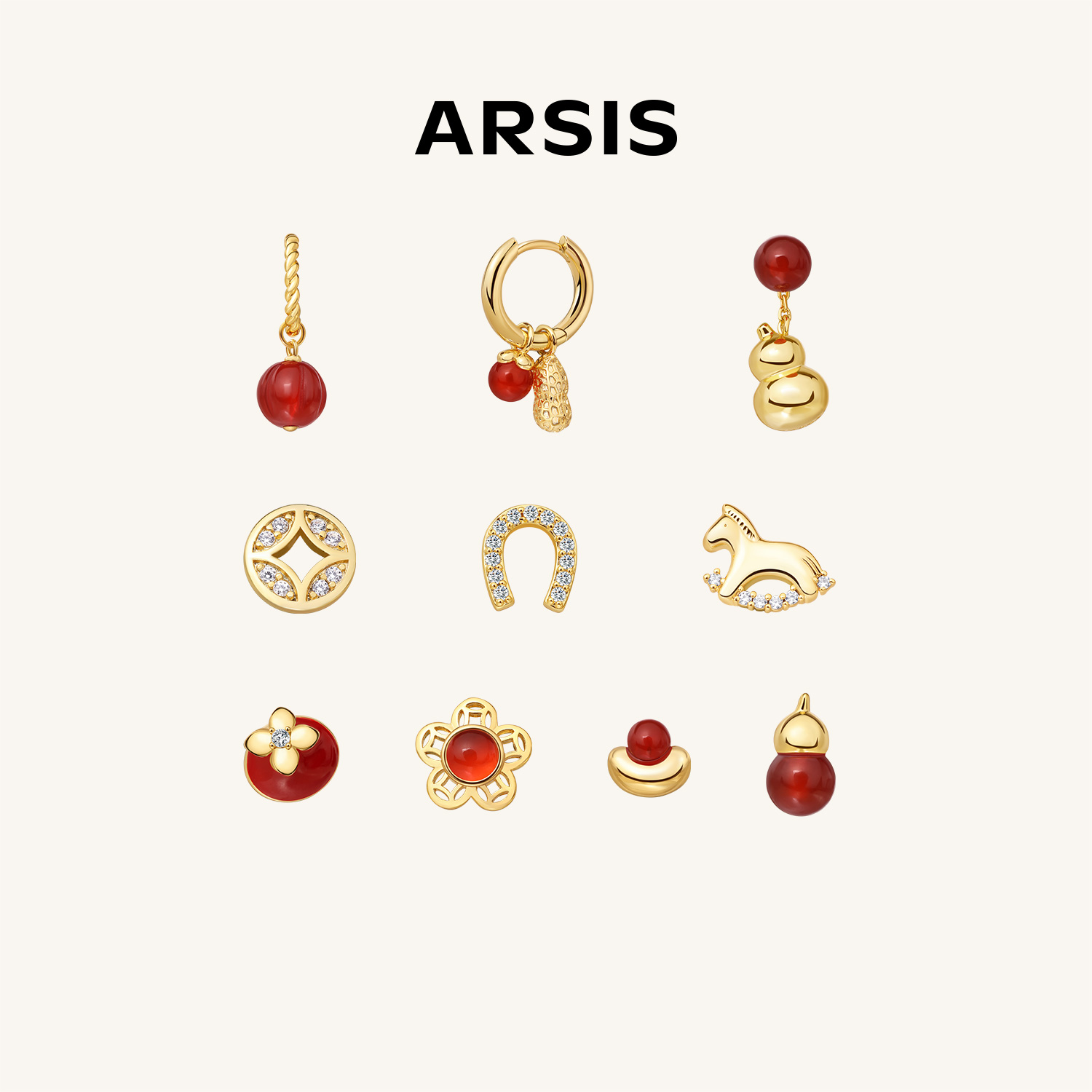 ARSIS｜新年系列 鸿运十全十美组合耳饰