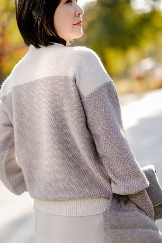 MAISON COVET 纯山羊绒圆领提花上衣( 买1赠1活动，不可退单件，需全单退或全单确认收货） 商品图7