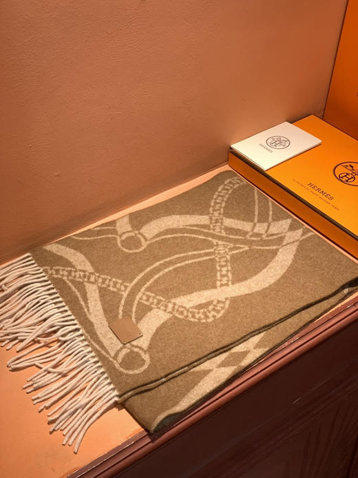 秋冬特惠💰350 爱马仕 巴黎时装展商务男士女士羊毛围巾 商品图4