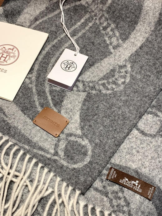 秋冬特惠💰350 爱马仕 巴黎时装展商务男士女士羊毛围巾 商品图5