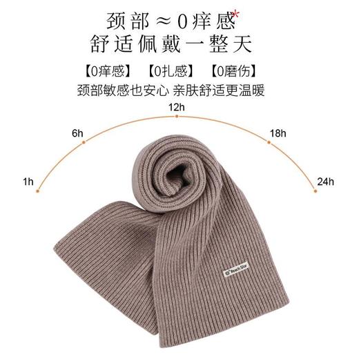 基础款百搭针织围巾女生高级感纯色加厚保暖护颈冬季防寒毛线围脖 商品图2