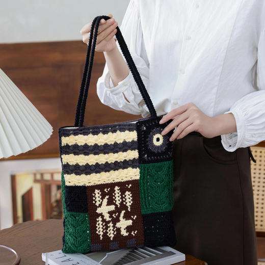 苏苏姐家飞鸟拼布风单肩包手工DIY钩针编织毛线团自制材料包 商品图2