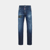 DSQUARED2 男士字母徽标印花棉质休闲牛仔裤 深蓝色 S71LB1701 D30010 470 商品缩略图0