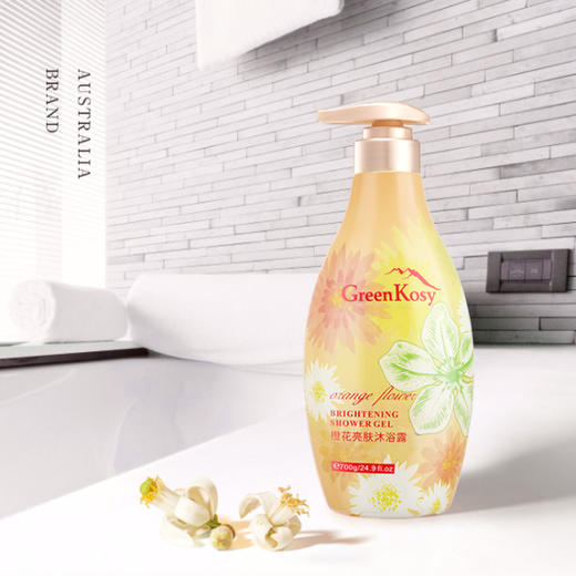 「超值2瓶装自然沐浴」GreenKosy绿色溪谷茶树舒爽沐浴露/橙花亮肤沐浴露 泡沫绵密 易冲洗 不假滑清爽亮肤 清香淡雅700g/瓶*2 商品图3