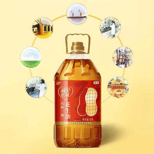 福临门褔至心礼 压榨一级 花生油5L 商品图2