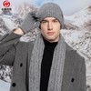 亚马逊冬季帽子男针织加厚帽子围巾手套女三件套装防寒保暖手套男 商品缩略图1