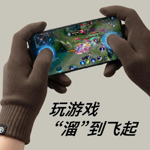冬季保暖手套女自发热德绒针织手套男防寒骑行手套成人触屏手套男 商品图1