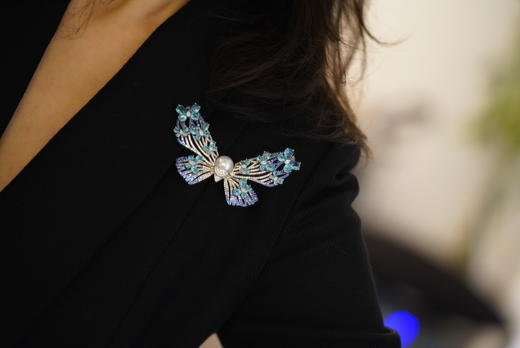 新款-蝶舞飞扬澳白胸针 商品图3