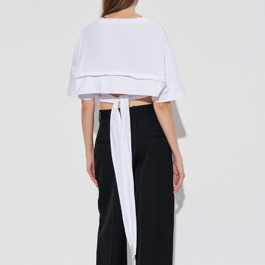 DSQUARED2 女士字母徽标刺绣棉质圆领短袖T恤 白色 S72GD0583 D20020 100 商品图2