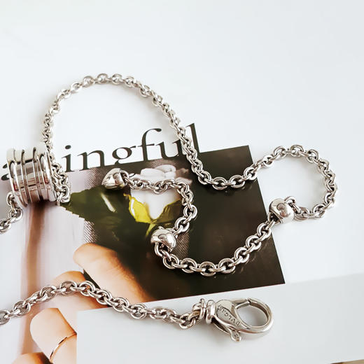 【95新】BVLGARI宝格丽B.zero1系列332634 18K白金弹簧粗链条项链链长约50cm中性款261125NJS11 商品图2