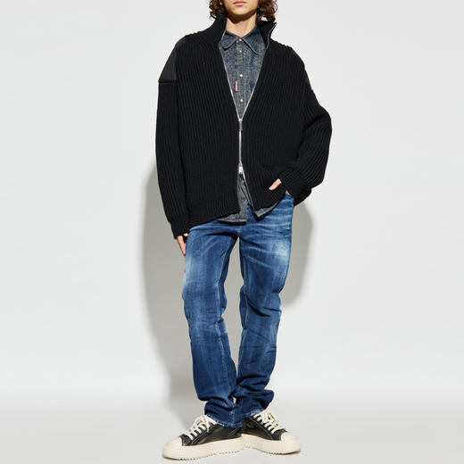 DSQUARED2 男士字母徽标标签休闲牛仔裤 深蓝色 S71LB1628 S30664 470 商品图4