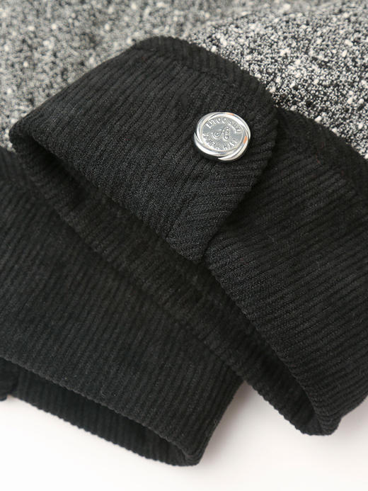 质感控必入 银灰混纺肌理纹 黑边点缀圆领单排扣复古小香风短外套 商品图3