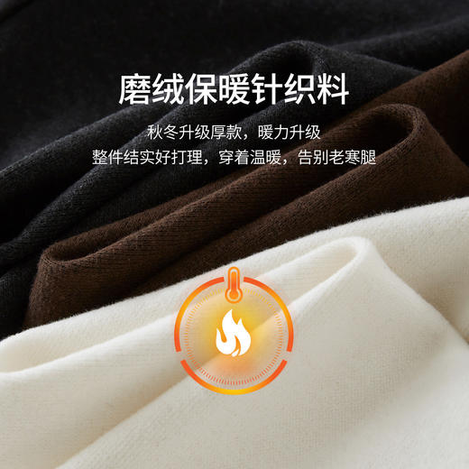 【12/24新品6.5折】熙世界软糯针织阔腿裤女秋冬今年流行梧桐裤高腰休闲直筒加绒裤子 商品图2