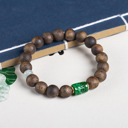 xy0656沉香+翡翠手串 商品图3