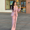 法小曼*子珍专款/粉色主持人西装三件套气质职场主持穿搭 商品缩略图6