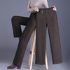 休闲直筒裤女春秋季新款大码宽松显瘦长裤羊绒毛呢裤子窄版阔腿裤 商品缩略图1