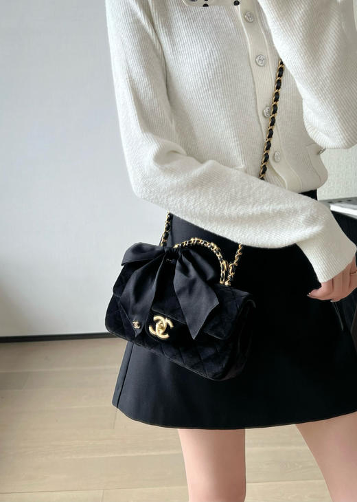 香奈儿 25K系列 蝴蝶结𝖢𝖥手柄丝绒黑色（LZ） 商品图2