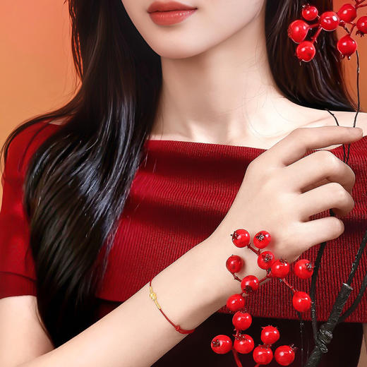 【新品首发】足金福禄葫芦挂坠转运珠 红绳盘缠 MEMORA诗普琳HB351601（线上专供） 商品图2