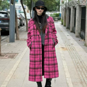 NC格子大版H型毛呢外套50915冬季250354268887