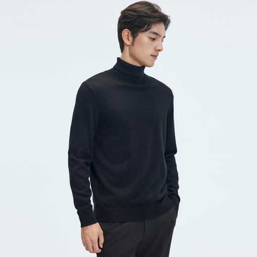 【门店同款&100%绵羊毛】圣得西25年冬季高领毛衫青年男款针织衫 商品图2