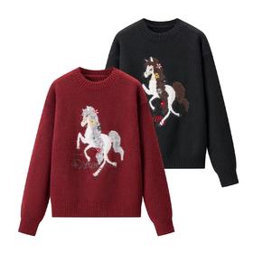 D122473秋冬慵懒风软糯圆领圣诞穿搭加厚毛衣