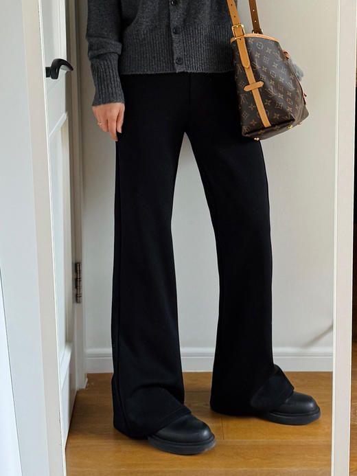 25冬--巨显瘦显腿长弹力罗马加绒喇叭小黑裤【包邮+三天无理由退换】 商品图3