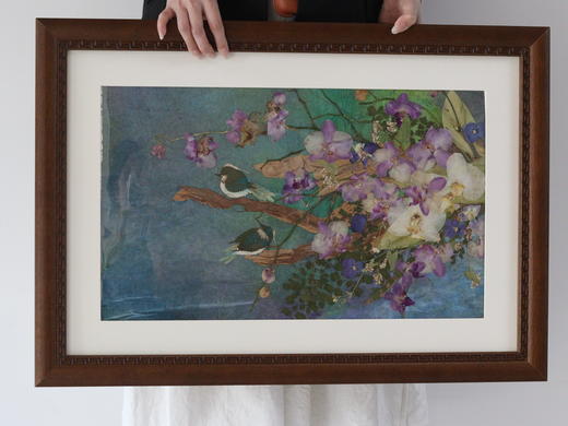 《羽栖兰韵》押花画 商品图0