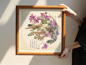 《花鸟图》押花画