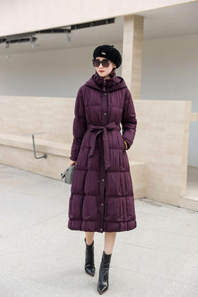SZ6R25 魏紫色长款羽绒服 