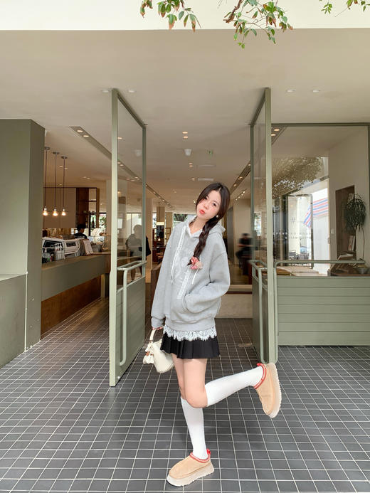 <曾小咸推荐>现货秒杀 ！微信超特价！蕾丝绣花加绒连帽卫衣 日常199.99 立减110 秒杀89.99！！ 商品图11