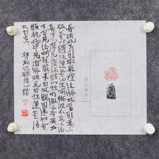 郭晶丨缠枝莲花化身肖形印题跋 29x34CM 手写纸本作品 商品图4