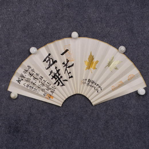 郭晶《一花五叶》26x52CM 手写纸本扇面题跋[双面] 商品图8