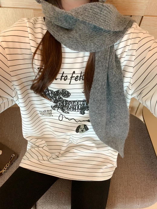 <曾小咸推荐>现货秒杀 ！微信超特价！条纹小狗设计T恤 日常139.99 立减60 秒杀79.99！！黑色羽绒服 日常599.99 秒杀359.99！！ 商品图5