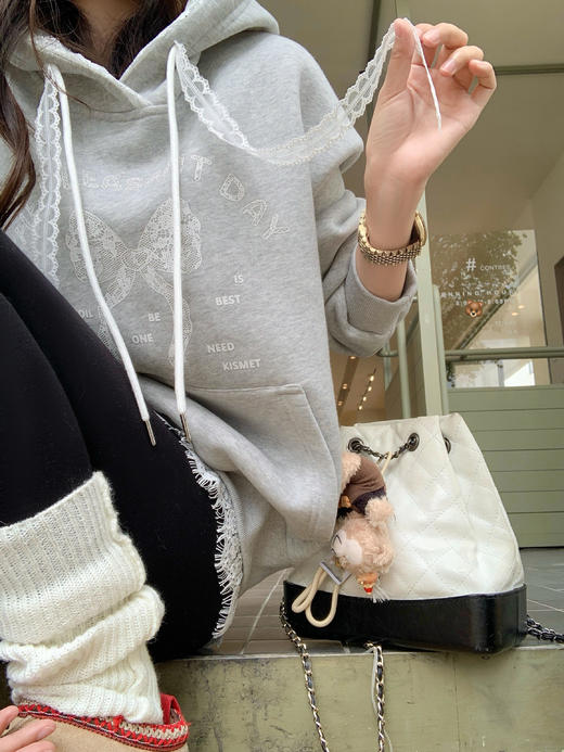 <曾小咸推荐>现货秒杀 ！微信超特价！蕾丝绣花加绒连帽卫衣 日常199.99 立减110 秒杀89.99！！ 商品图7