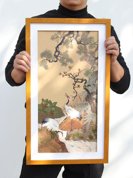 《鹤栖青松》押花画 商品图0