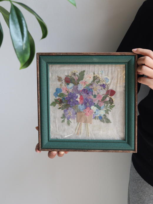 复古创意花束押花画 商品图0