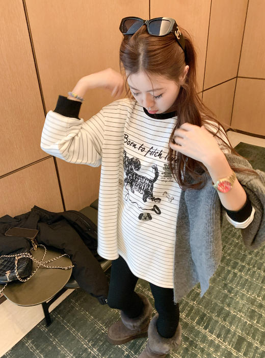 <曾小咸推荐>现货秒杀 ！微信超特价！条纹小狗设计T恤 日常139.99 立减60 秒杀79.99！！黑色羽绒服 日常599.99 秒杀359.99！！ 商品图12