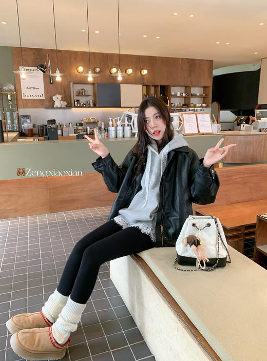 <曾小咸推荐>现货秒杀 ！微信超特价！蕾丝绣花加绒连帽卫衣 日常199.99 立减110 秒杀89.99！！ 商品图9