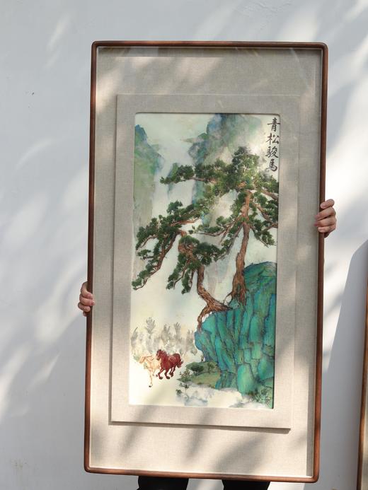《青松骏马》押花画 商品图0