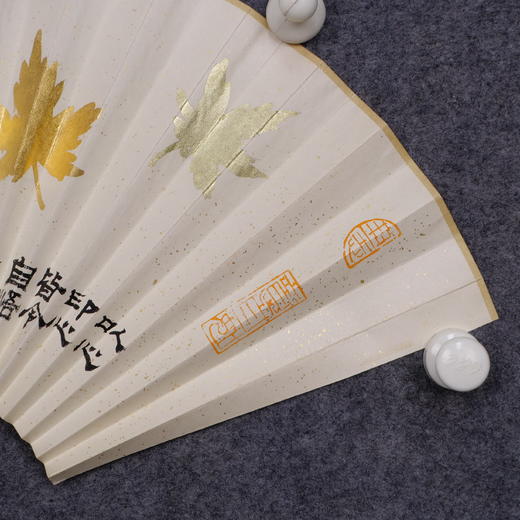 郭晶《一花五叶》26x52CM 手写纸本扇面题跋[双面] 商品图1