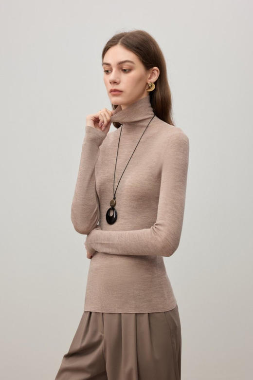 云仓 德国进口 48支3股100%羊毛， 精纺扬子纱 无缝一体打底毛衣 商品图9