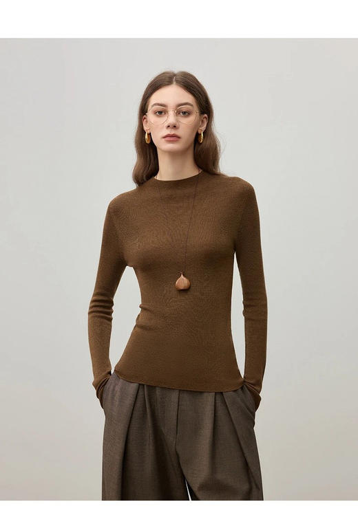 云仓 德国进口 48支3股100%羊毛， 精纺扬子纱 无缝一体打底毛衣 商品图7