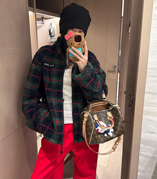 爆款❗️miu格纹羊羔毛外套122406 商品图2