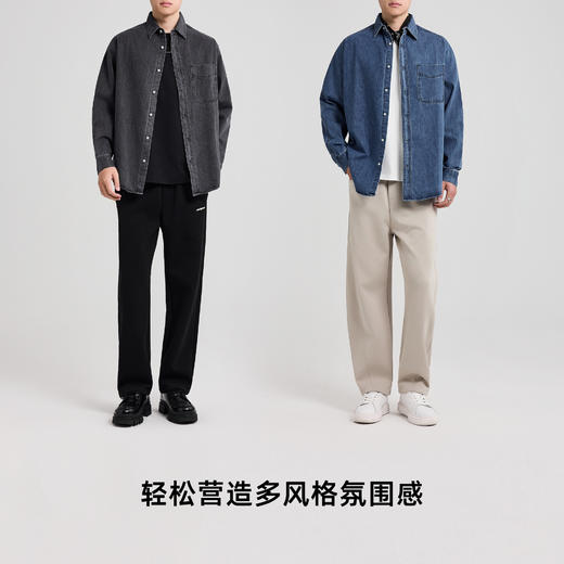 墨麦客男装美式休闲牛仔长袖衬衫2025秋季新款宽松水洗开衫外套男 商品图4