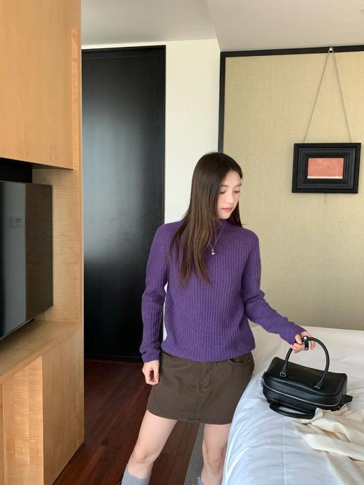 绝美彩点纱~【澳洲100%羊毛无缝一体毛衣】多色可选，半高领+竖坑条织法，百搭不挑人WD 商品图5