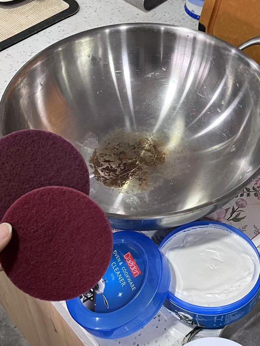 买一送一，另外赠送专业清洁尼龙砂2片！【不锈钢清洁膏】清洁、杀菌、抛光三效合一！天然椰子油，去污不伤手，浴室瓷砖、锅具、餐具都可以清洁，不添加氯，健康无异味！ 商品图9