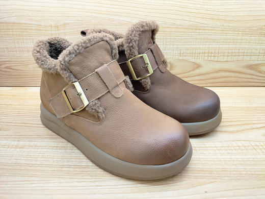 时尚低跟雪地棉2024冬款加厚绒里短筒棉靴豪行24420602M女靴棉鞋 商品图2