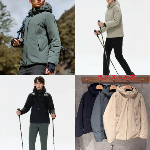 1226-1  树树 抗风挡雨 轻盈保暖 男士连帽羽绒服 中等厚度 老朱穿XL 商品图0